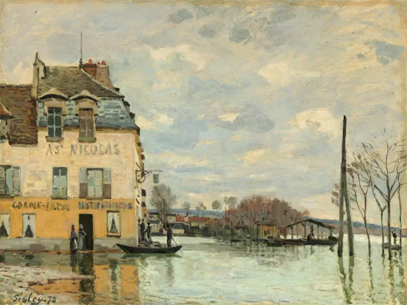 Povodeň v Port-Marly, Alfred Sisley