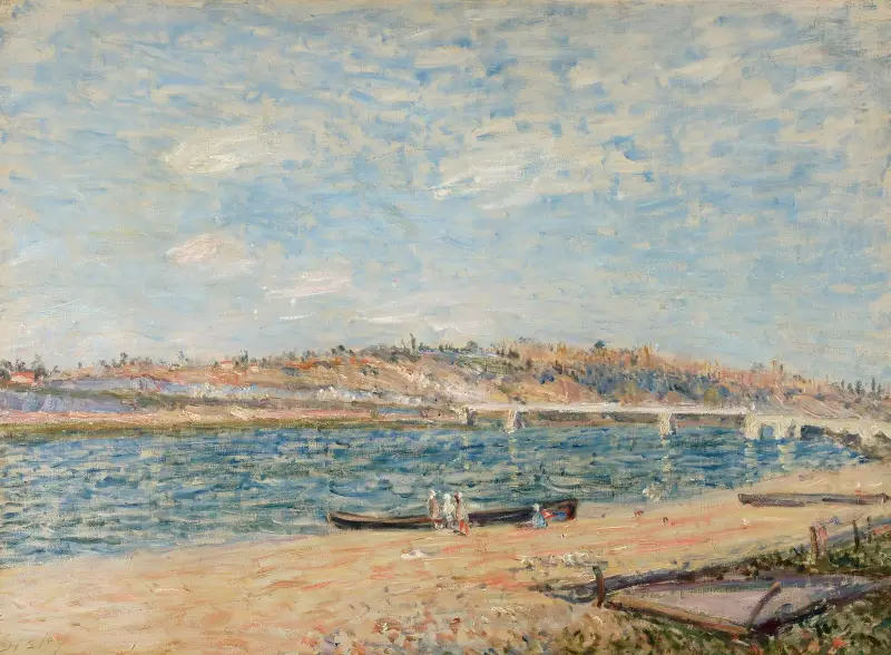 Stranden vid Saint-Mammès av Alfred Sisley