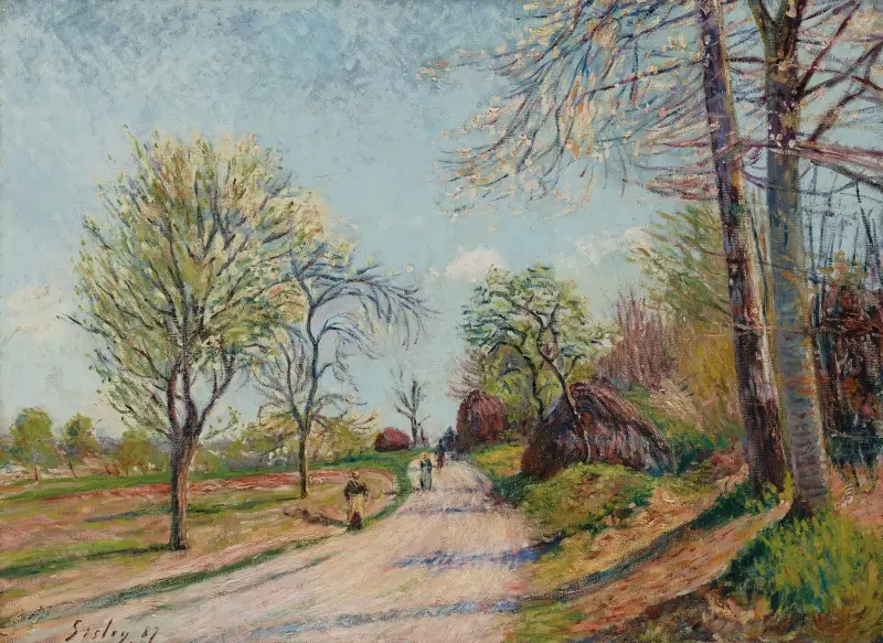 La route de Veneux av Alfred Sisley