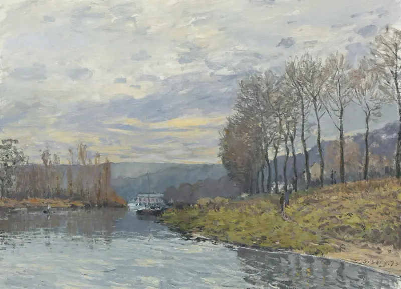 Seine vid Bougival, 1873 av Alfred Sisley