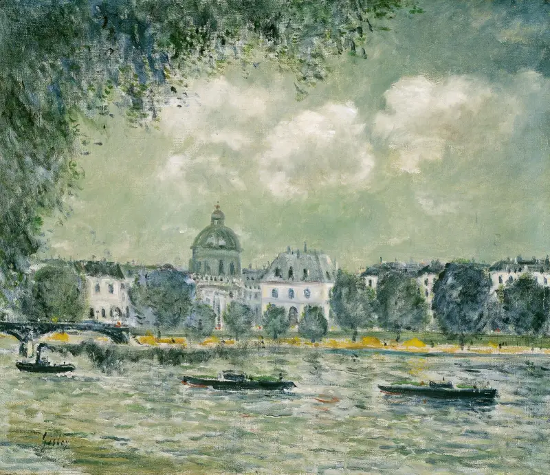 Die Seine mit dem Institut de France und dem Pont des Arts von Alfred Sisley