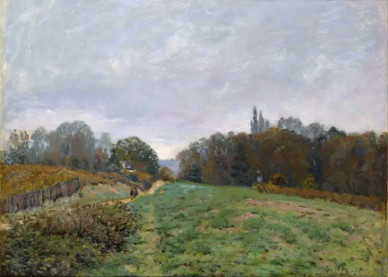 Landskap vid Louveciennes av Alfred Sisley