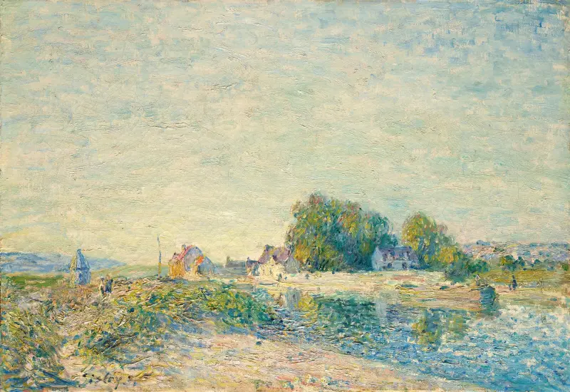 Dammen vid Loingkanalen i Saint-Mammès av Alfred Sisley