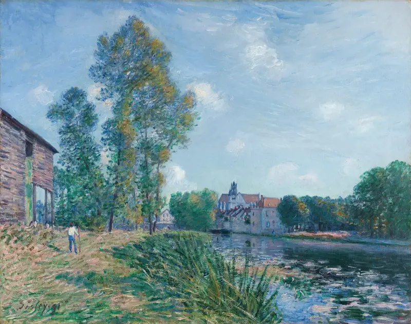 Loing vid Moret, sommartid av Alfred Sisley