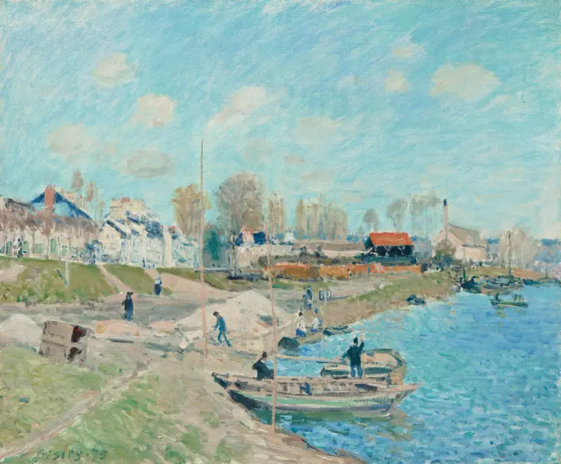 Sandkajen, omgivningarna vid Port-Marly av Alfred Sisley
