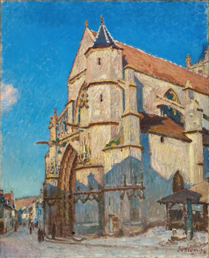 L’Eglise de Moret (le soir) av Alfred Sisley