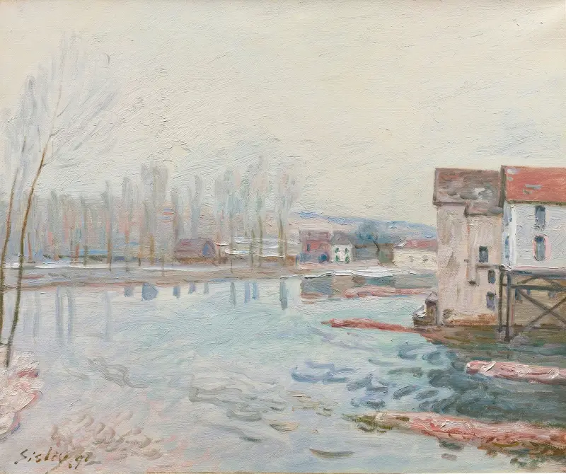 Zima v Moret, Alfred Sisley