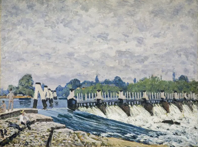Dammen vid Molesey, Hampton Court av Alfred Sisley