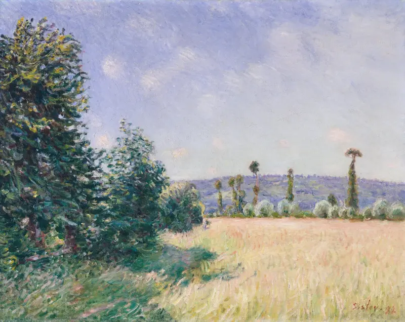 Sahurs ängar i morgonsol av Alfred Sisley