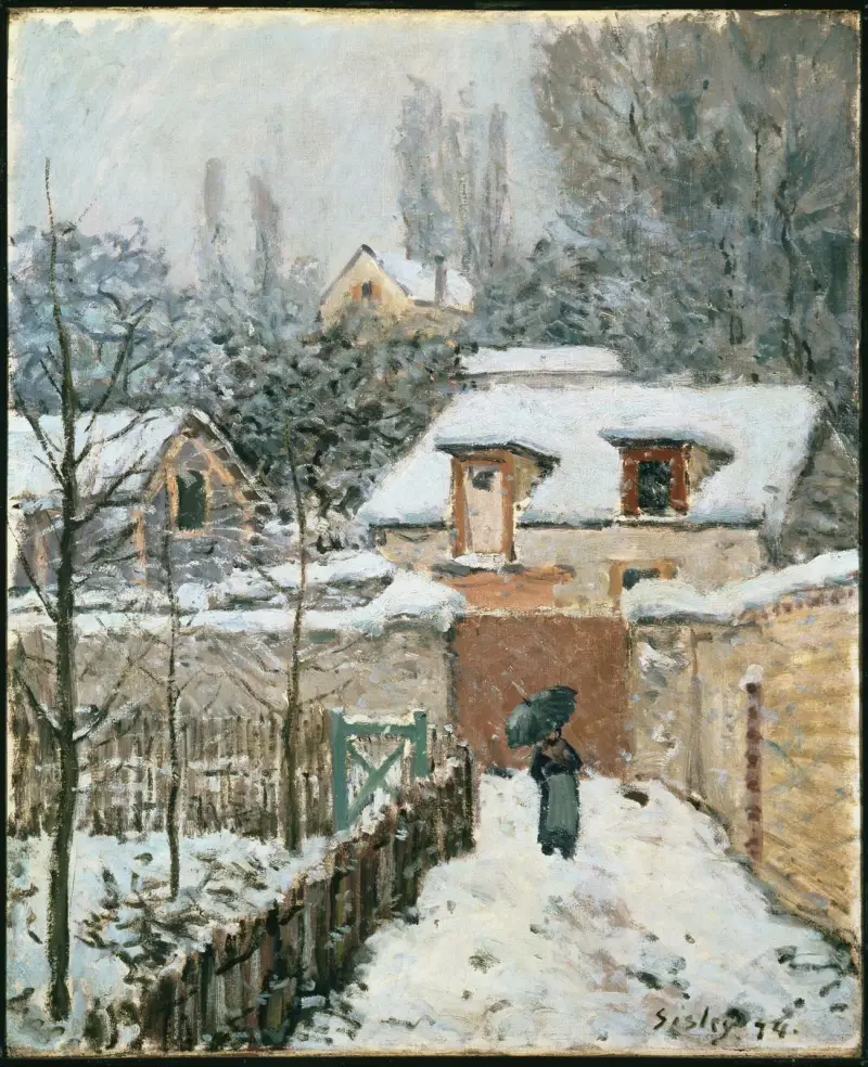 Snö vid Louveciennes av Alfred Sisley