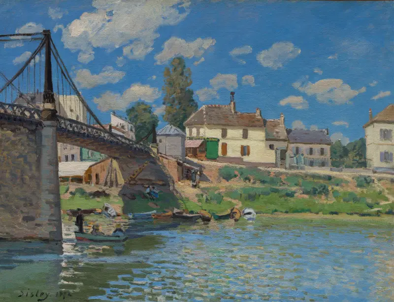 Bron vid Villeneuve-la-Garenne av Alfred Sisley