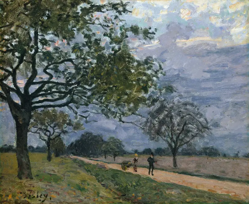 Die Straße von Versailles nach Louveciennes von Alfred Sisley