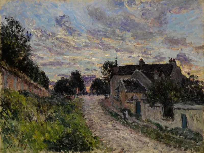 En väg i Louveciennes av Alfred Sisley