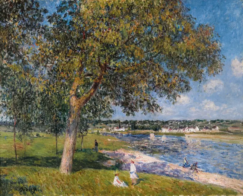 Orzech w łące w Thomery, Alfred Sisley