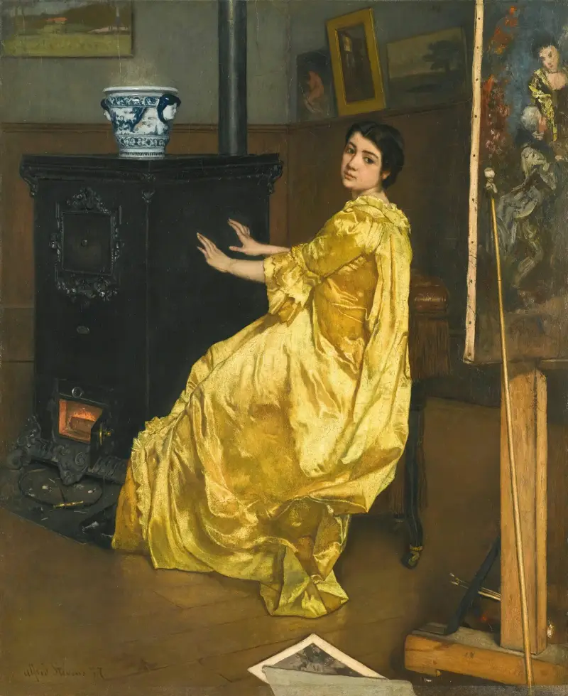 I ateljén; modellens vila av Alfred Stevens
