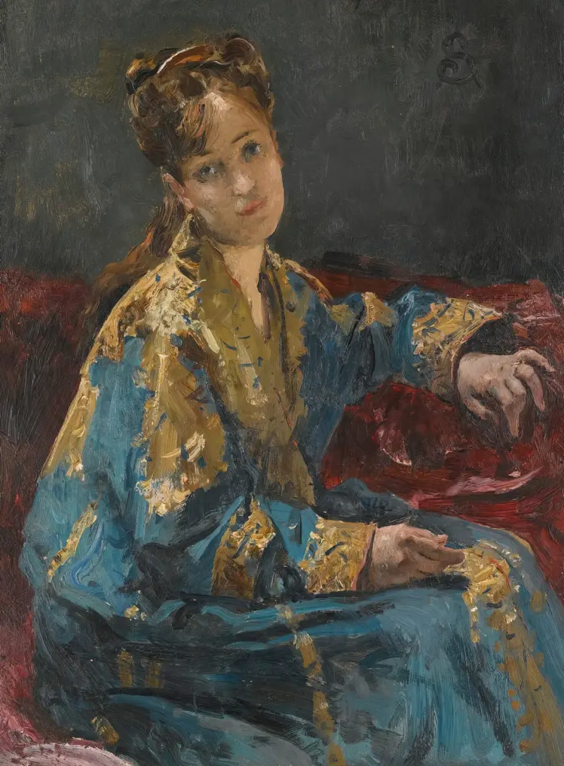 Dáma v modrém, Alfred Stevens