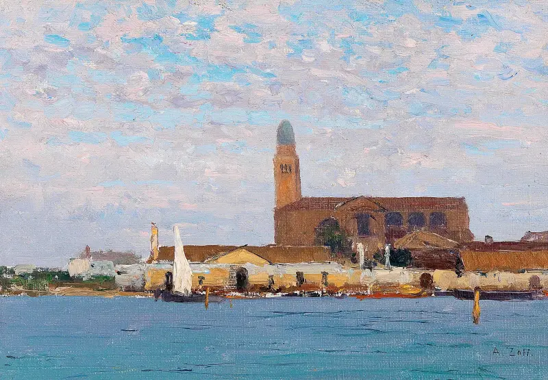 Blick auf die Kathedrale von Chioggia von Alfred Zoff