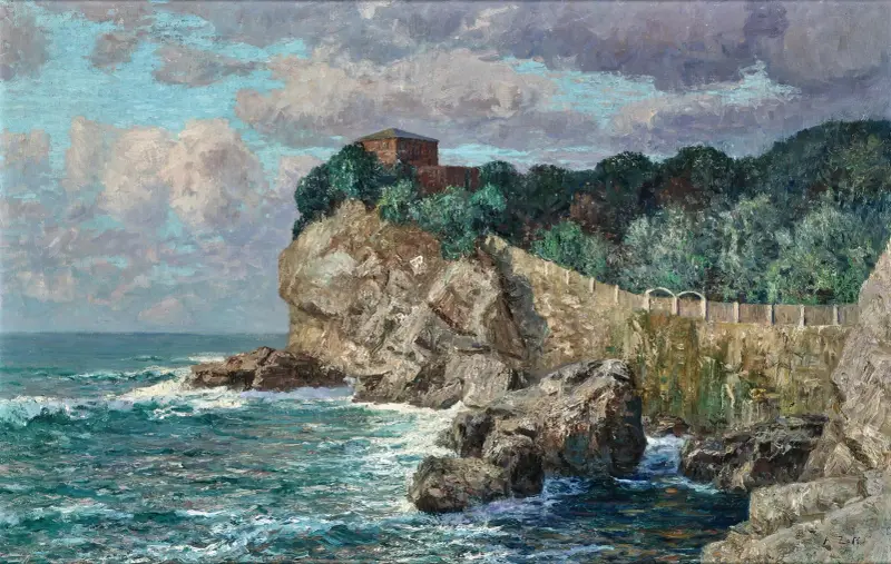 Utsikt över Villa Percanetti i Recco av Alfred Zoff