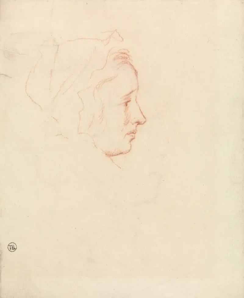 Kvinnehuvud av Allan Ramsay