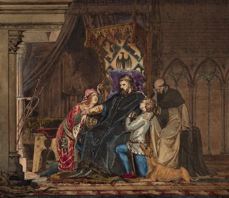 Fredrik Barbarossa får veta om sin exkommunikation av Lawrence Alma-Tadema