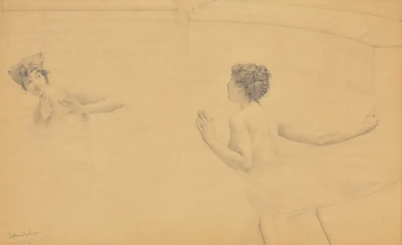 Pluskanie; kąpiące się – nr 2, Lawrence Alma-Tadema