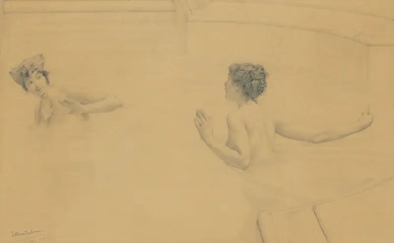 Plusk; kąpiący się – nr 1, Lawrence Alma-Tadema