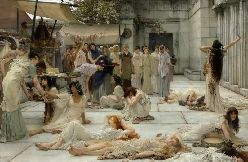 Kvinnorna i Amphissa av Lawrence Alma-Tadema
