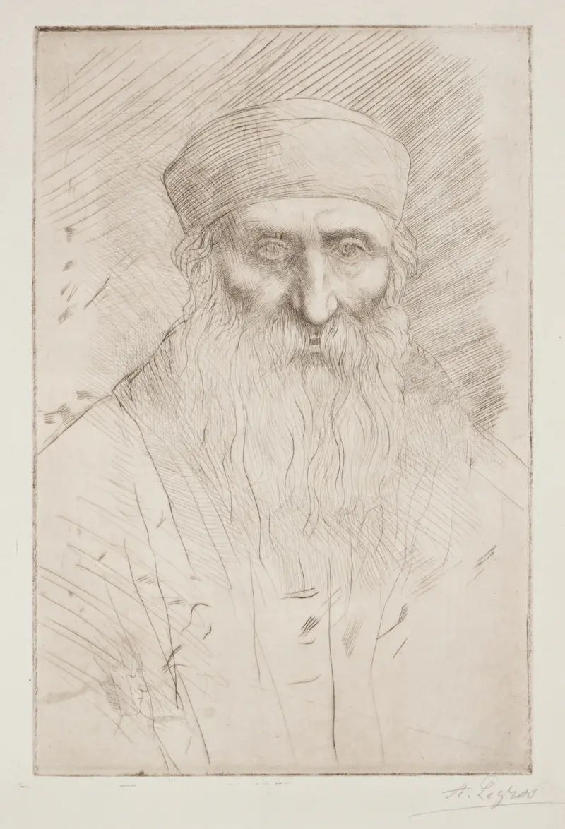 Głowa mężczyzny z długą brodą, Alphonse Legros