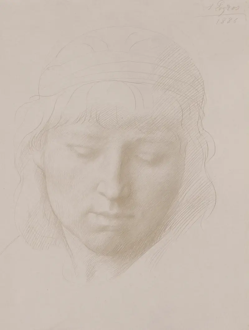 Head of a Man, 1886 av Alphonse Legros