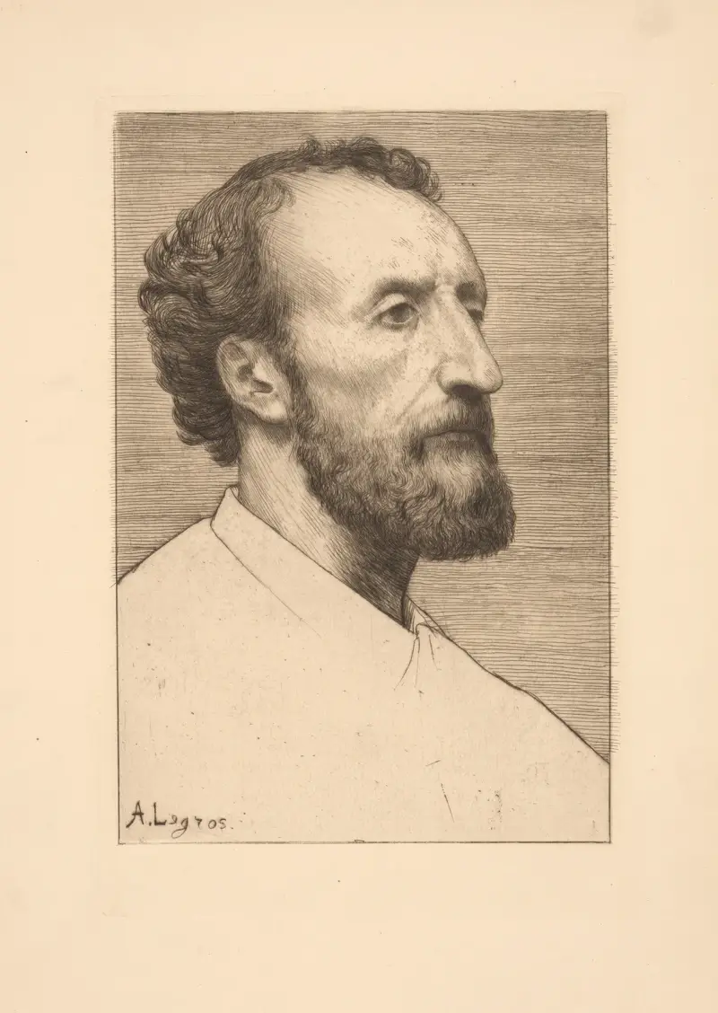 Porträtt av M. J. Delou av Alphonse Legros
