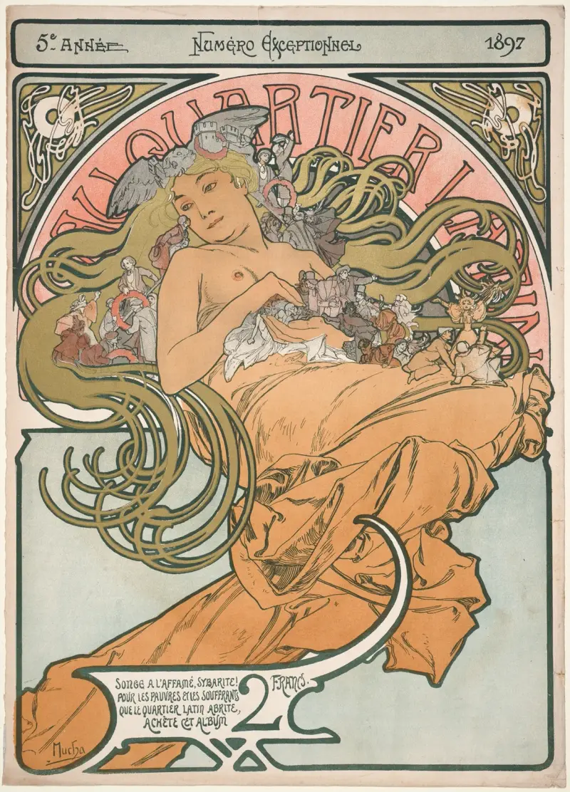 Au Quartier Latin, 1897 av Alphonse Mucha