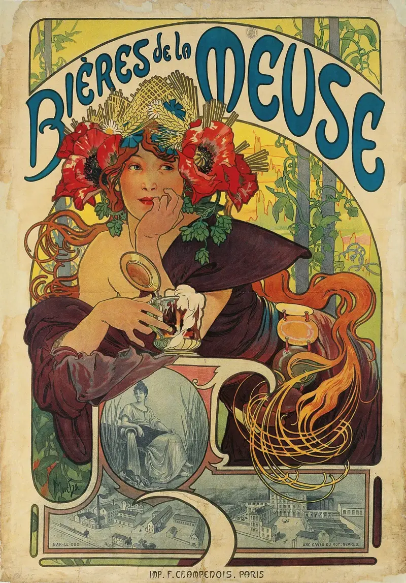 Meuse-Bier, 1897 von Alphonse Mucha