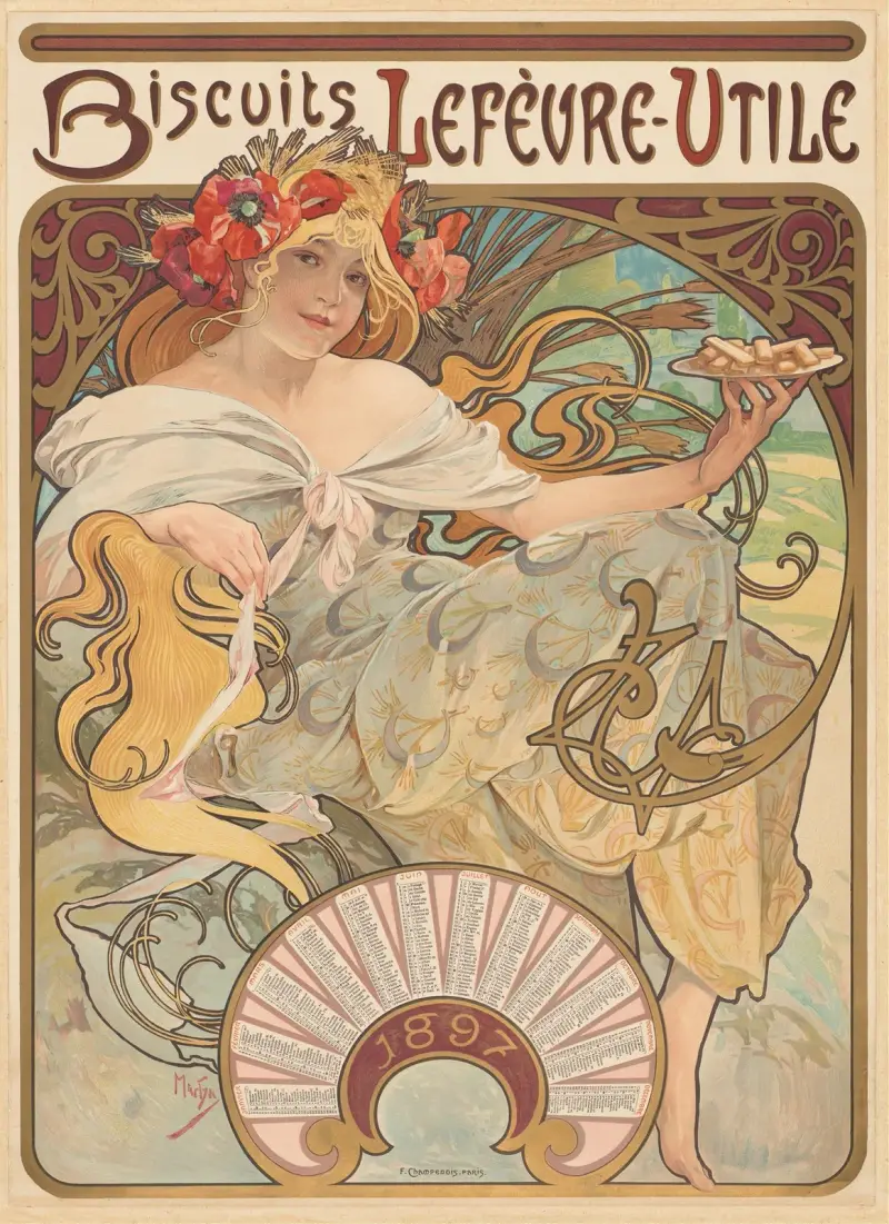 Biscuits Lefèvre-Utile von Alphonse Mucha