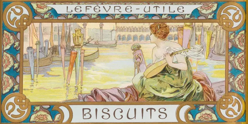 Projekt puszki na ciastka Lefèvre-Utile, Alphonse Mucha