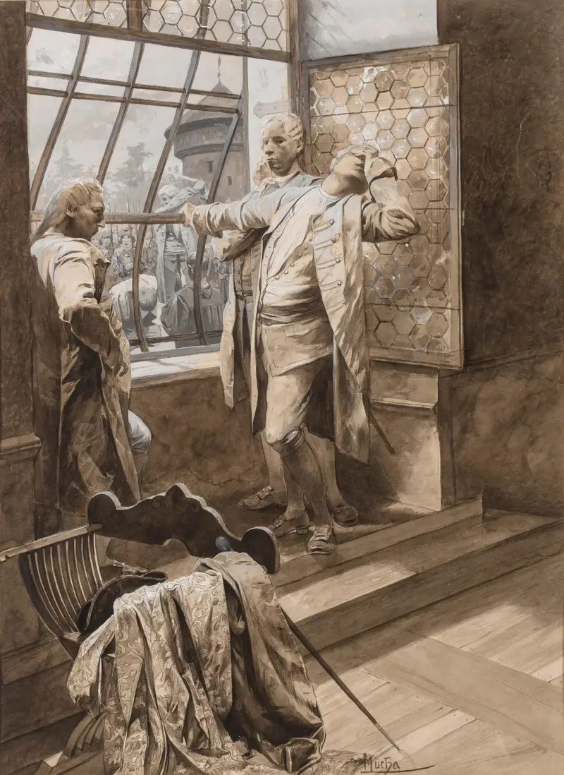 Kattes poprava, Alphonse Mucha