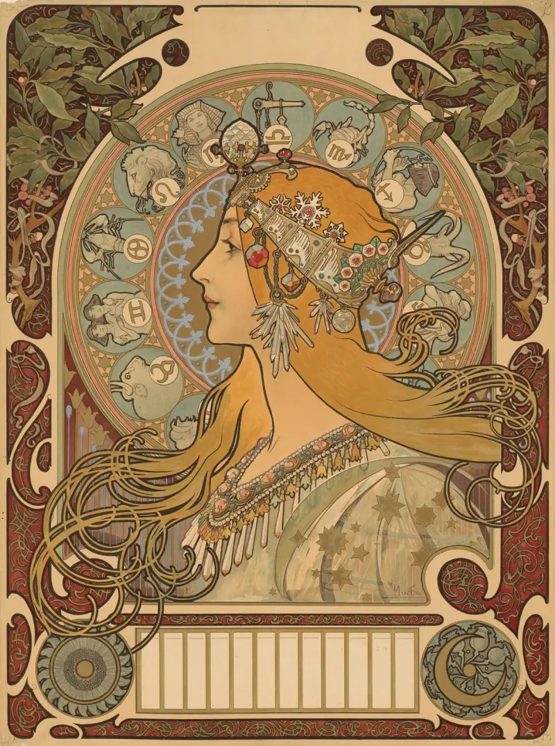 La Plume (Die Feder), 1896 von Alphonse Mucha