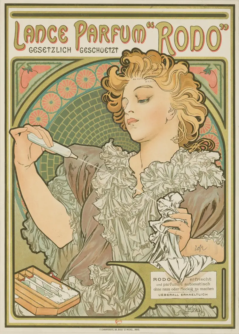 Lance parfum ‘Rodo’ gesetzlich geschvetz, Alphonse Mucha