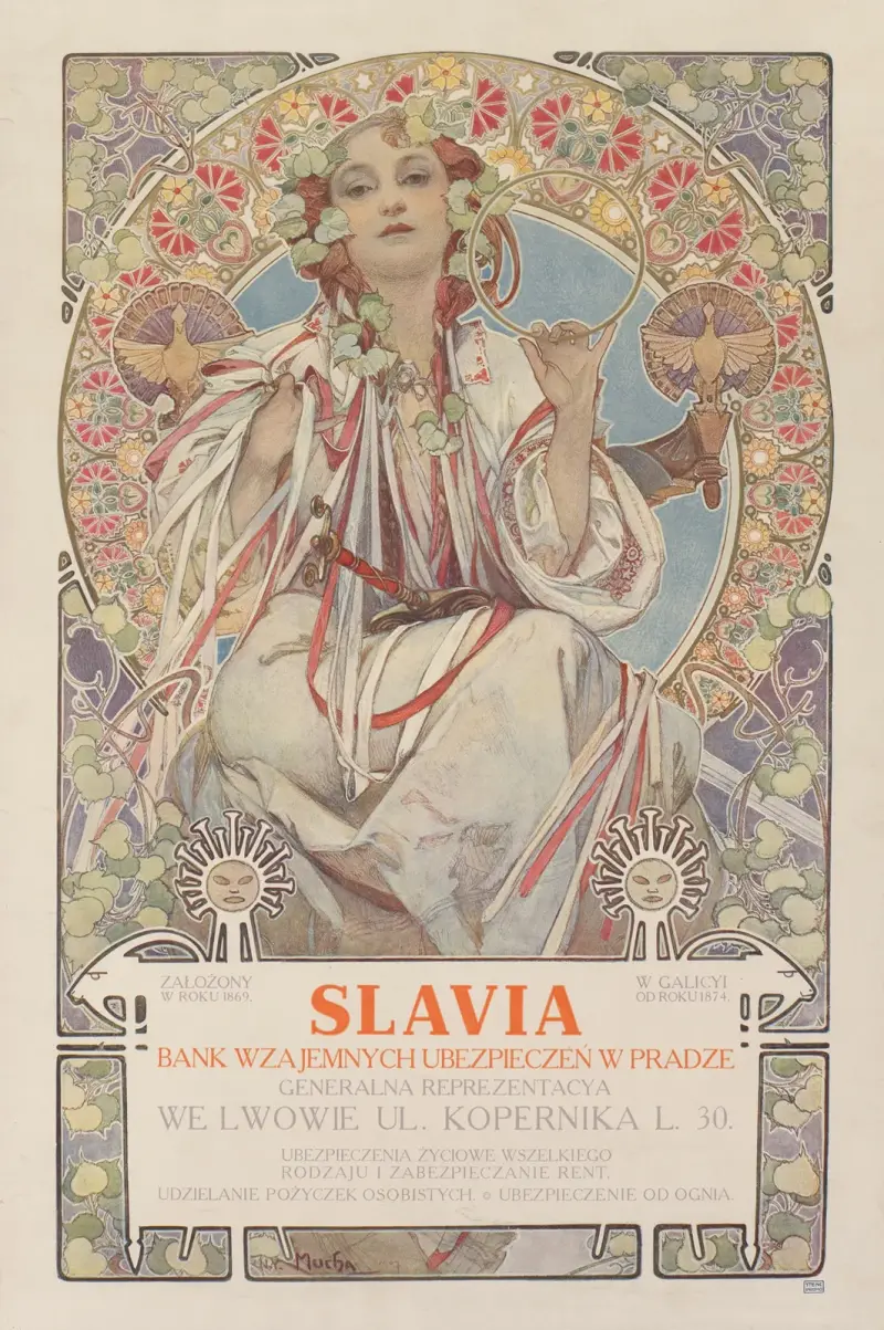 LAVIA Bank Wzajemnych Ubezpieczeń w Pradze Generalna Reprezentacya we Lwowie von Alphonse Mucha