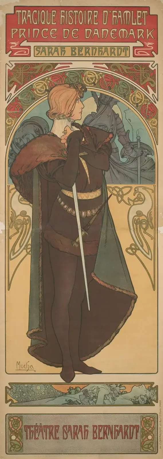 Sarah Bernhardt als Hamlet von Alphonse Mucha