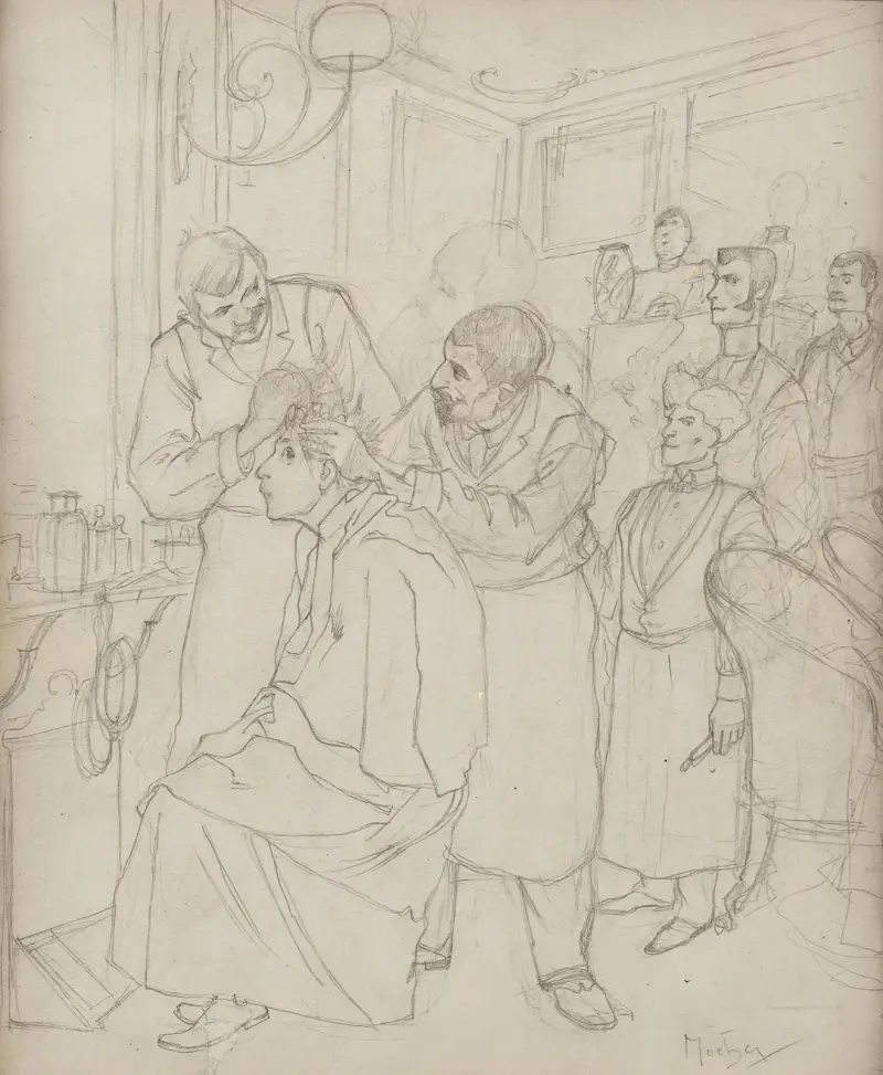 Study for Premier Shampooing d’Absalon av Alphonse Mucha
