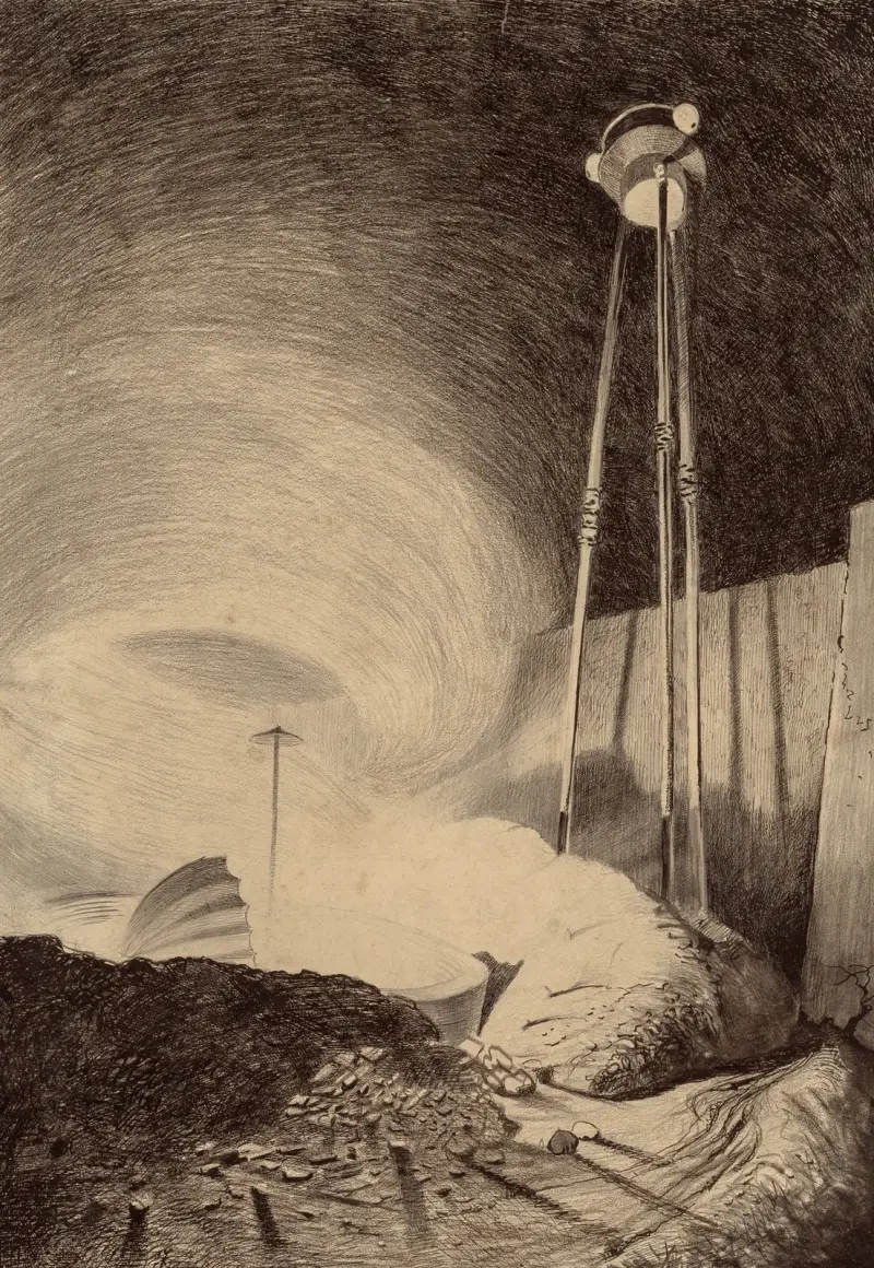 Marsbewohner beobachten Dampfwolke von Henrique Alvim Corrêa