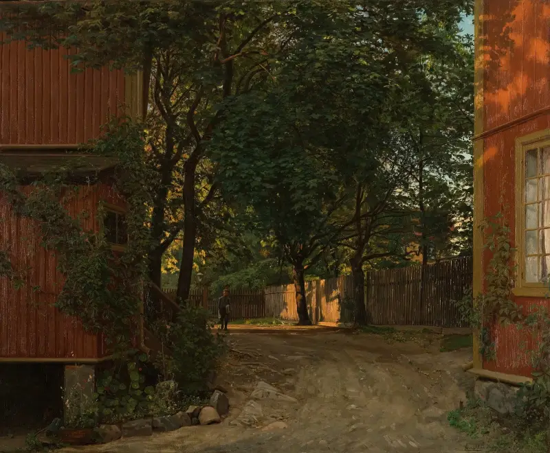 Aftenavisen kommer, Majorstuveien 8, Amaldus Nielsen