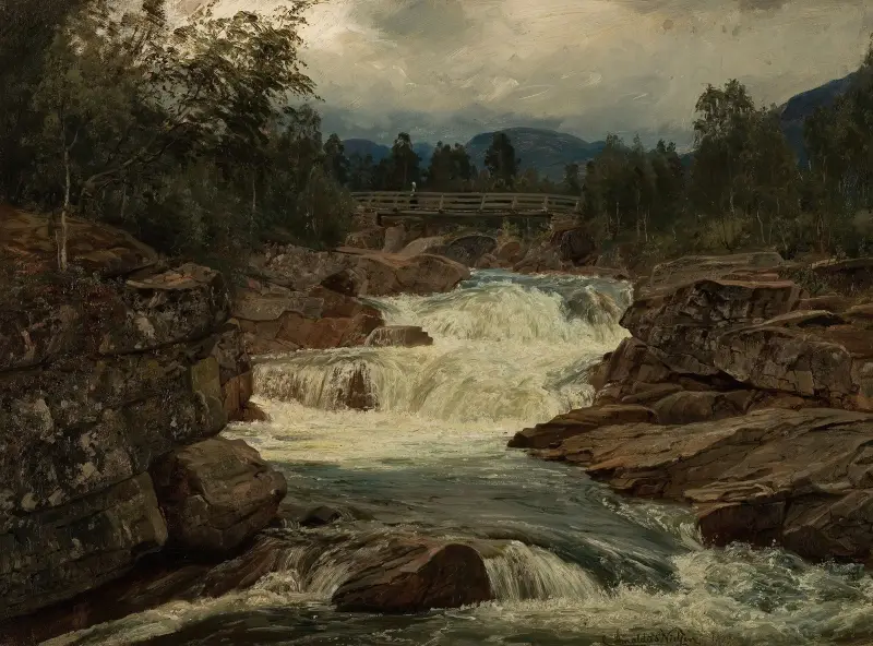 Hornindalsfossen, Nordfjord von Amaldus Nielsen