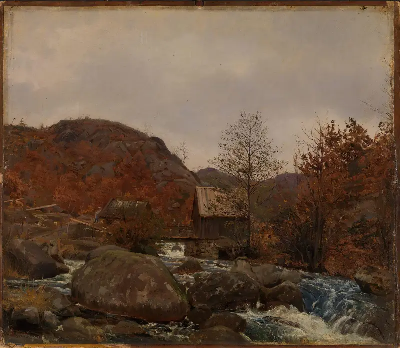 Kvarn vid Frostestad nära Mandal av Amaldus Nielsen