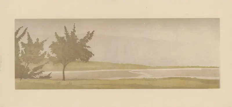 Crépuscule dans les Karpathes. av Amédée Joyau