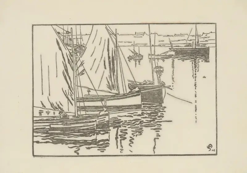 Roscoff, czerwone żagle, 1904 – nr 1, Amédée Joyau