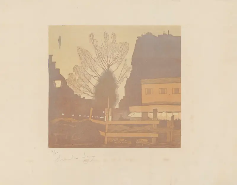 Arbeiten an der Métro, Baustelle am Boulevard de Courcelles (Paris) von Amédée Joyau