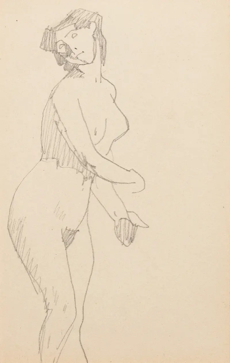 Stående naken kvinna, 1905 – nr 7 av Amedeo Modigliani