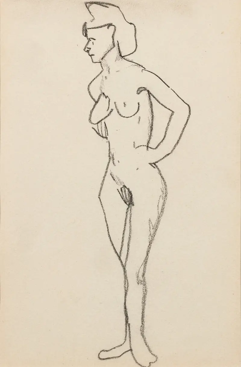 Stående naken kvinna, 1905 – nr 8 av Amedeo Modigliani