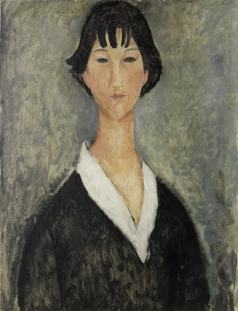 Mädchen mit schwarzen Haaren von Amedeo Modigliani